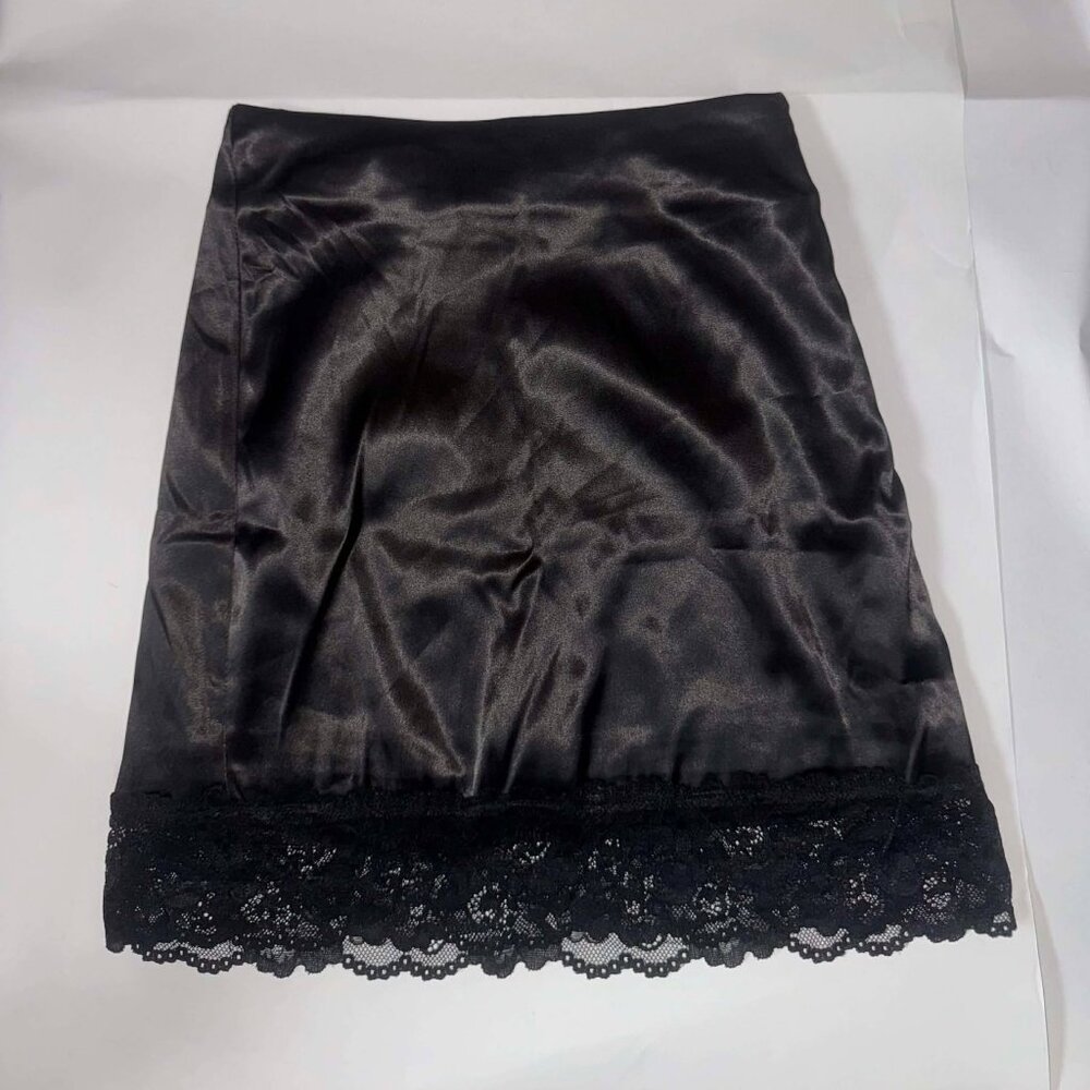 Princess Polly Black Mariana Mini Skirt with Lace - Size 0 - Like New